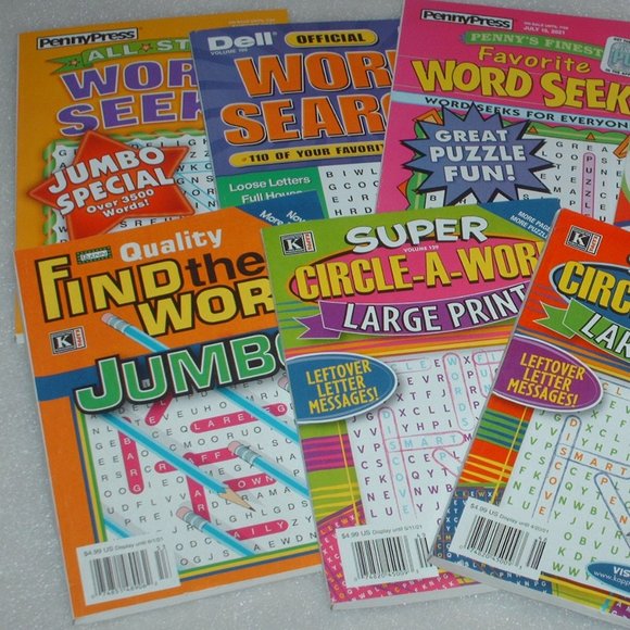 Lot of 7 Word Find, Circle A Word, Word Seek puzzle books - Picture 2 of 4